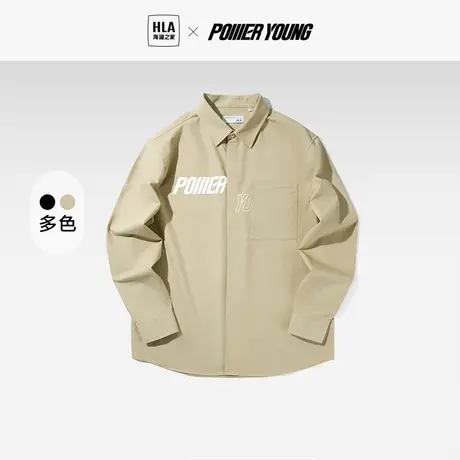 HLA海澜之家POWER YOUNG长袖休闲衬衫2023秋季新款宽松印花外套男图片