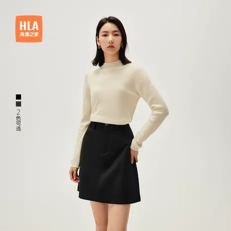 HLA/海澜之家自在唤我lady显瘦半身裙秋新款通勤职业a字短裙女装图片
