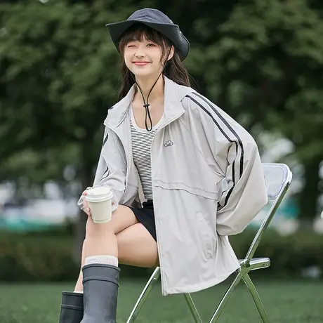 唐狮夏季upf50防晒衣女新款开衫薄款宽松透气穿搭防晒服k2图片