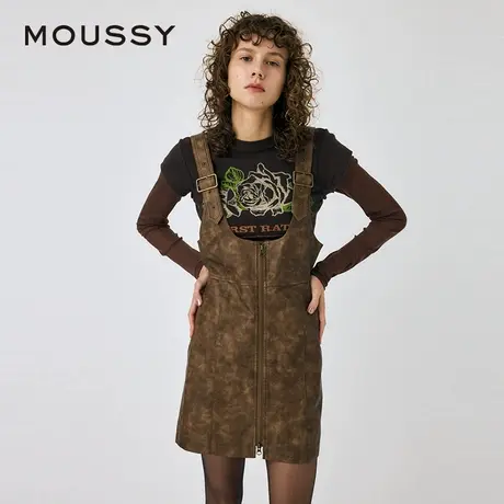 MOUSSY 夏季新品辣妹风做旧晕染性感短款背带裙010HA233-6041图片