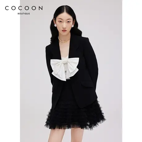 COCOON商场同款职业西装外套女2023新款春气质通勤收腰设计西装图片
