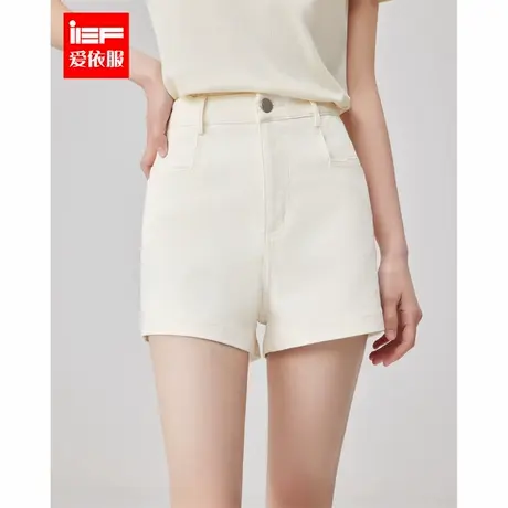IEF/爱依服裤子2025夏季新款韩版简约通勤百搭显瘦高腰显腿长短裤图片