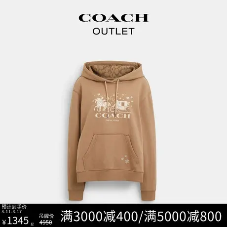 COACH/蔻驰奥莱女士马雪橇图案连帽卫衣图片