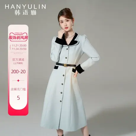 韩语琳法式长袖连衣裙秋款女2025新款气质高级感夏季大衣外套裙子图片