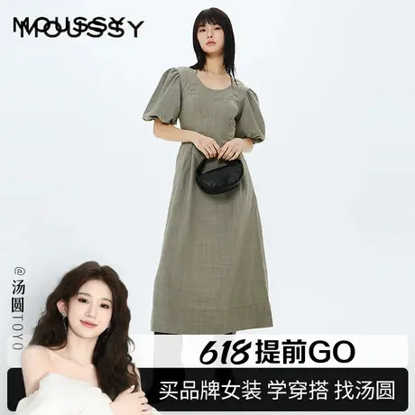 【汤圆TOYO】moussy法式优雅甜美泡泡袖系带连衣裙010HS233-0141图片