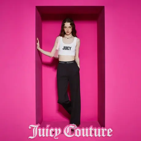 Juicy Couture橘滋23新款简约百搭松紧腰弹力女休闲裤图片