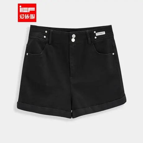 IEF/爱依服大码女装2025夏季新款微胖韩版简约纯色通勤百搭短裤图片