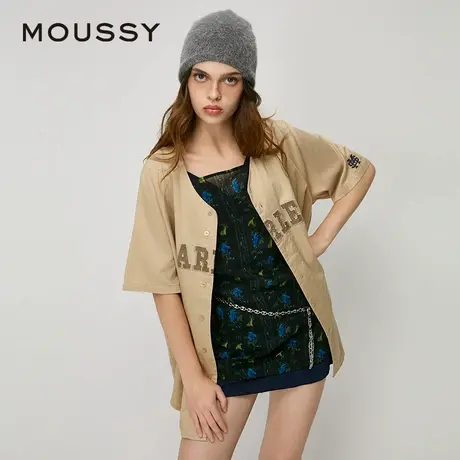 MOUSSY 夏季新品运动少女风blokette棒球衬衫女028HA430-1821图片