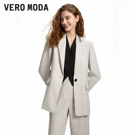 Vero Moda西装春季休闲舒适一粒扣戗驳领九分袖外套套装324108003图片