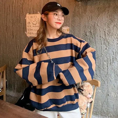 oversize卫衣女秋冬韩版潮宽松ins原宿bf慵懒风百搭加绒加厚外套图片