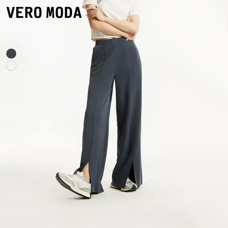 Vero Moda休闲裤女2024秋新款休闲条纹松紧百搭宽松显瘦运动裤图片