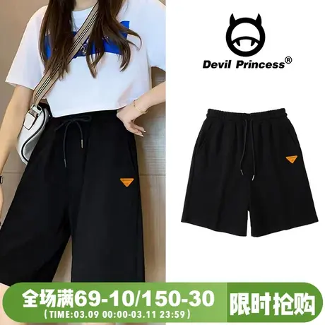 oversize运动休闲风高街宽松直筒阔腿短裤女夏百搭ins潮牌五分裤图片