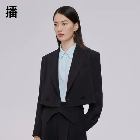 【播奥莱】播商场同款春季H型截短利落西装领西服女BDQ1XD0452图片