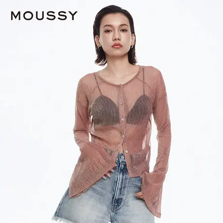 MOUSSY 夏季新品气质通勤办公室薄款针织开衫女010HAS80-2221图片