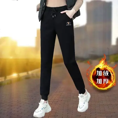 恋上17号纯棉女士加绒裤子女秋冬季2022新款宽松百搭加厚保暖休闲图片
