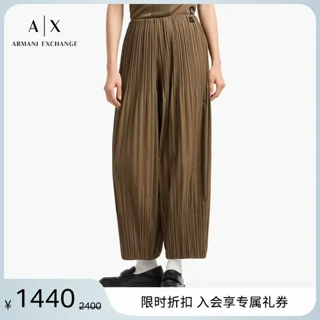 ARMANI EXCHANGE/阿玛尼2025夏季新款女士宽松直筒褶皱休闲裤官方图片