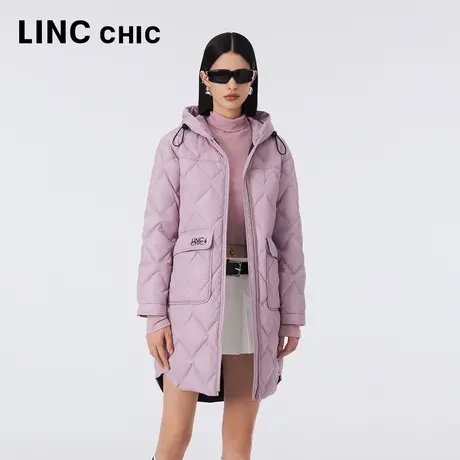 LINCCHIC金羽杰羽绒服女2023年秋冬新款轻暖中长款外套Y23806180图片
