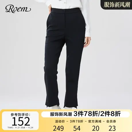 Roem商场同款通勤修身西装裤OL设计感秋冬新款韩版长裤子女图片