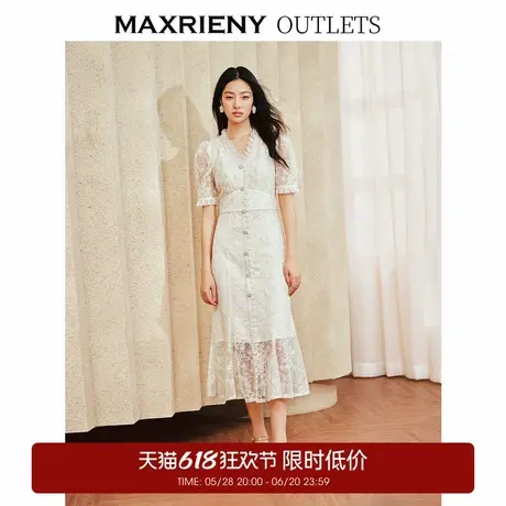 【奥莱】MAXRIENY欧式复古宫廷连衣裙鎏金鱼尾裙裙子图片