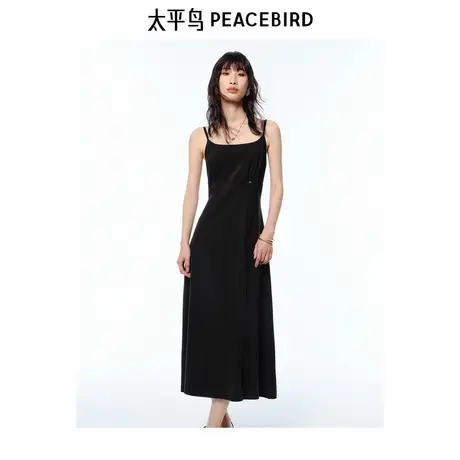 【商场同款】太平鸟莫代尔无袖抹胸连衣裙2025夏新长裙A1FAF2181图片