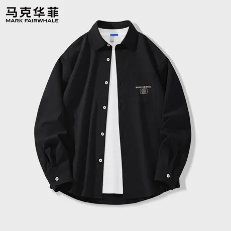 马克华菲男士夏季长袖衬衫冰丝凉感上衣男款2025新款男生衣服潮X图片