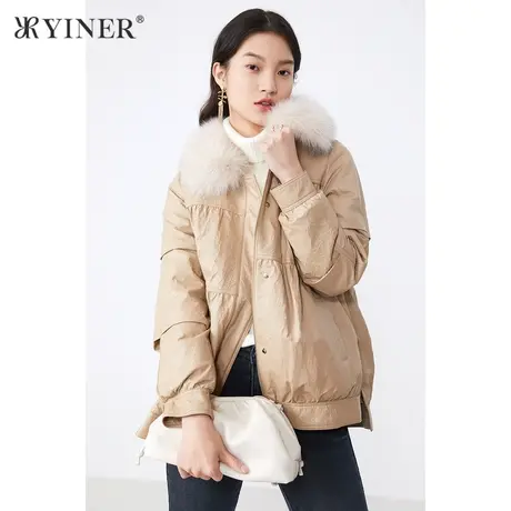*YINER音儿线上专选女装冬季大牌高端白鸭绒修身羽绒服图片