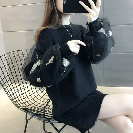 毛衣女装2024新款春秋季春款春装女士宽松毛衣裙外穿打底衫中长款图片
