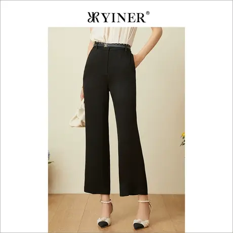 YINER音儿女装夏季通勤优雅质感醋酸西裤休闲裤图片