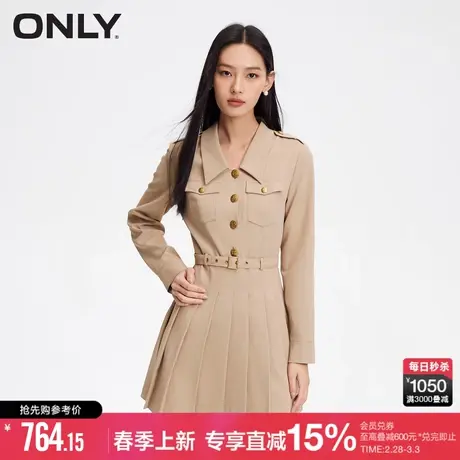 ONLY冬季通勤风简约百搭纯色A字短款连衣裙女|124107034图片