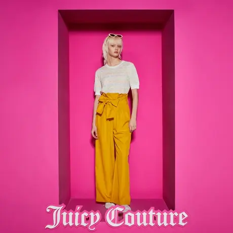 Juicy Couture橘滋新款彩虹提花女装绣短袖针织衫图片
