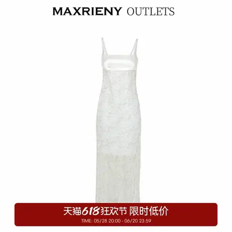 【奥莱】MAXRIENY立体花网纱吊带连衣裙裙子图片