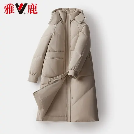 雅鹿羽绒服女中长款2022冬季新款休闲宽松面包服时尚保暖外套高端图片
