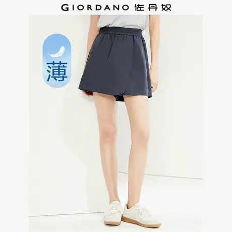 佐丹奴裙子女装纯棉梭织弧形搭片松紧腰薄裙裤短裤 05404324图片