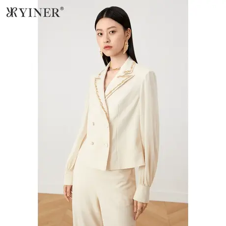*YINER音儿奥莱女装秋季时尚气质通勤短外套图片