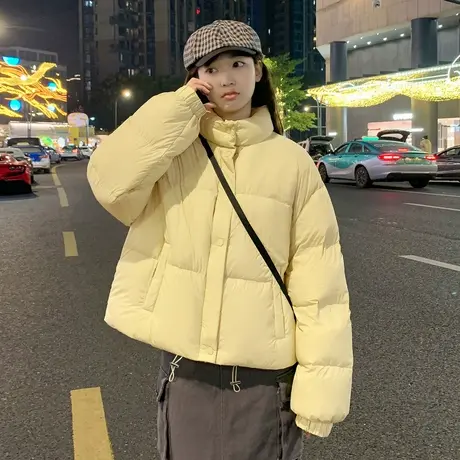 唐狮90鸭绒立领羽绒服女冬装新款短款轻薄小个子秋冬保暖外套图片