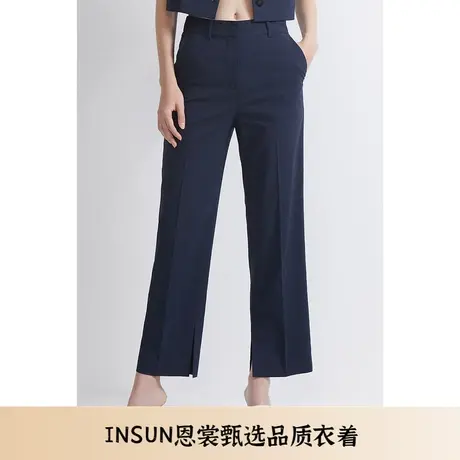 INSUN恩裳夏季简洁线条感灵活开叉西装裤图片
