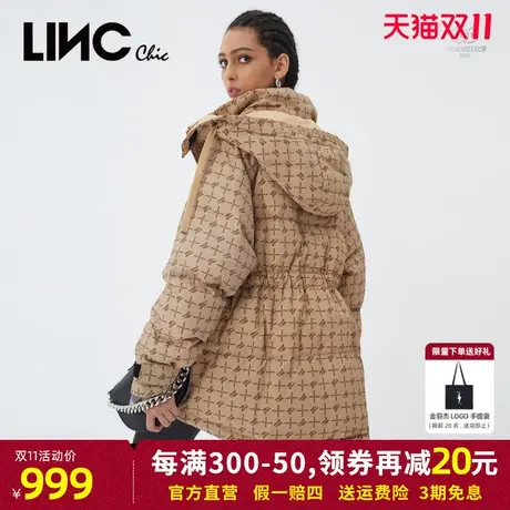LINC金羽杰羽绒服女2023年冬新款反季短款连帽女款面包服断码清仓图片