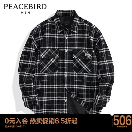 太平鸟男装 外穿式衬衫男士时尚格纹衬衫B2CHC4323商品大图