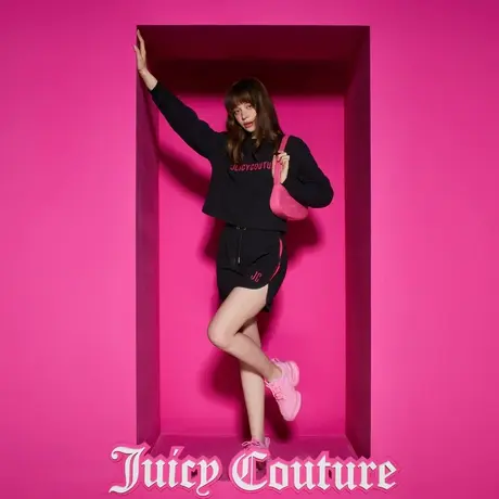 Juicy Couture橘滋23新款华夫格撞色刺绣女休闲短裤图片