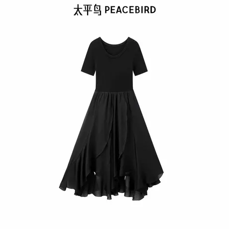 【商场同款】太平鸟女装2025年夏季新款收腰拼接连衣裙A1FAF2749图片