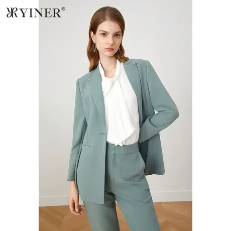 *YINER音儿奥莱女装秋季通勤西装短外套图片
