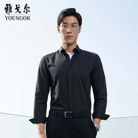 【天然纤维】V系雅戈尔衬衫秋新商务休闲修身舒适通勤长袖衬衫图片