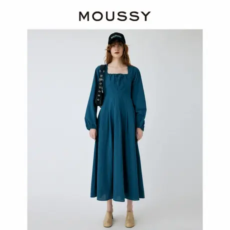 MOUSSY 复古甜美方领蝴蝶结露背日系休闲长款连衣裙010GS230-1690图片