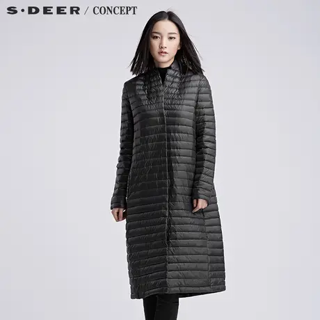 sdeer圣迪奥女装2018冬装廓形纯色轻薄羽绒服S16482478商品大图