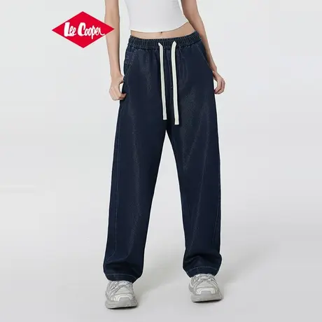 Lee Cooper/李库珀 休闲复古牛仔裤女夏季宽松阔腿裤潮流直筒长裤图片