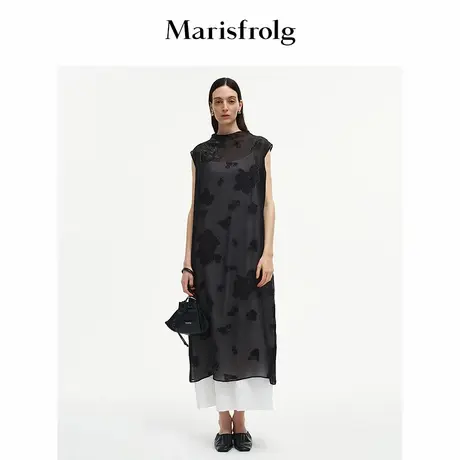 【手工剪花】Marisfrolg玛丝菲尔2025秋新款两件式提花无袖连衣裙图片