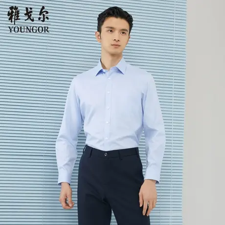 雅戈尔奥莱 商场同款男士长袖衬衫秋季新款官方商务休闲免烫衬衫图片