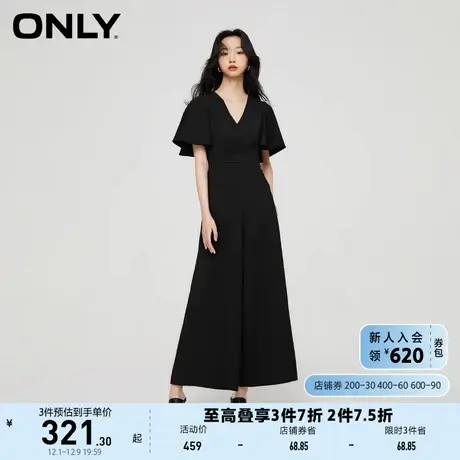 ONLY奥莱夏季通勤风V领宽松阔腿连体休闲裤女图片