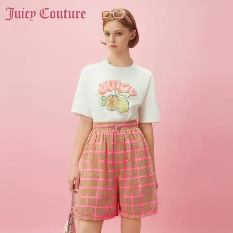 Juicy Couture橘滋春夏新款休闲裤短裤梭织直筒裤慵懒风女图片