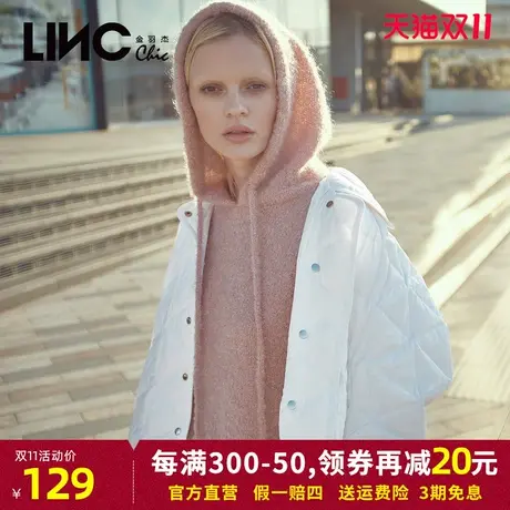 断码清仓LINC金羽杰2023秋季新款毛衣女宽松慵懒风套头连帽针织衫图片